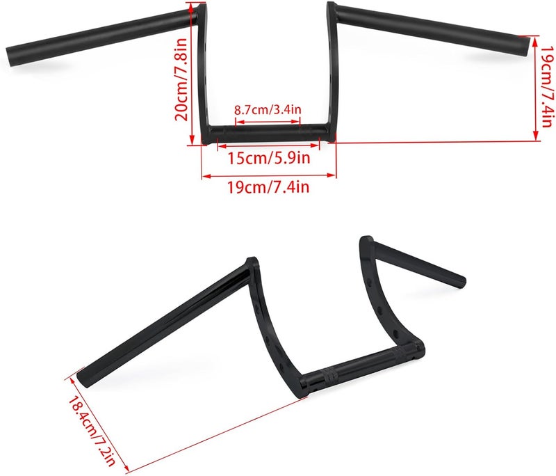 COBIKE Motorcycle Hanger 1 inch 25mm Ace Cafe Racer Clubman Handlebar Handle bars handlebars Bar compatible with Harley Sportster XL883 XL1200(Black U Shape) - Image 3